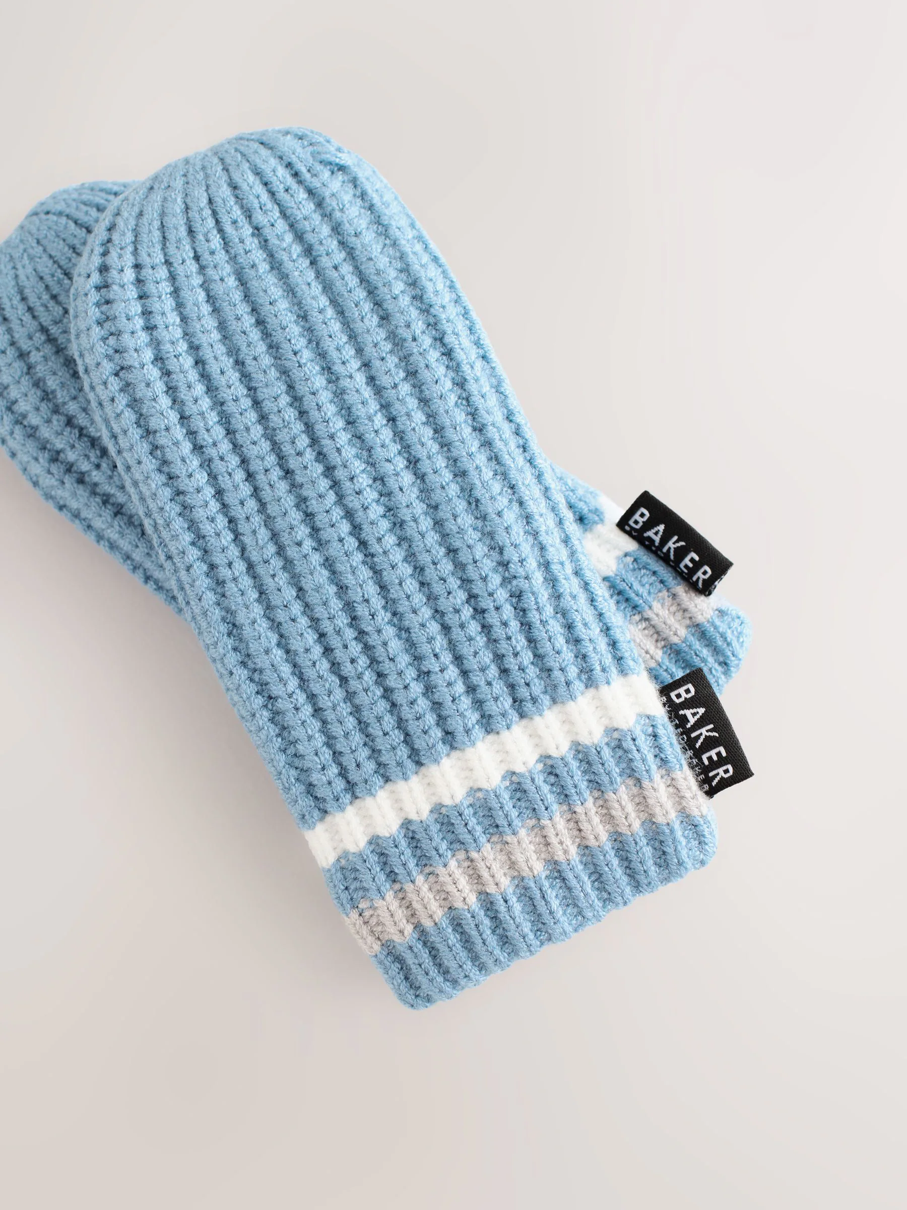 Blauw - Baker by Ted Baker Boys Pom Beanie and Mittens Set
