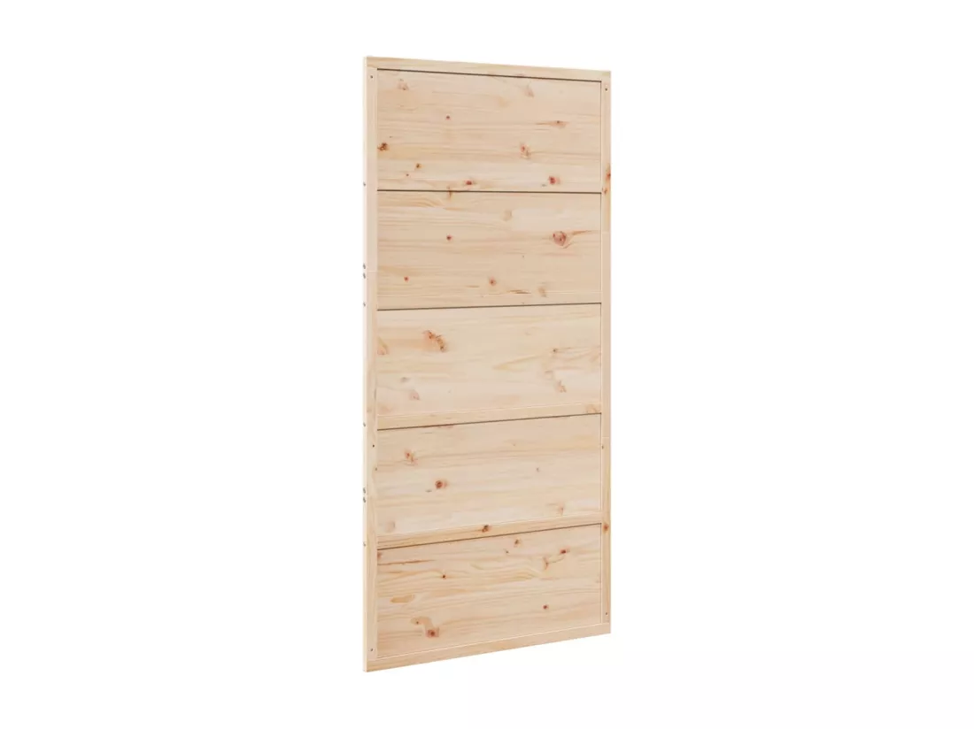 Porte de grange 100x208 cm bois massif de pin