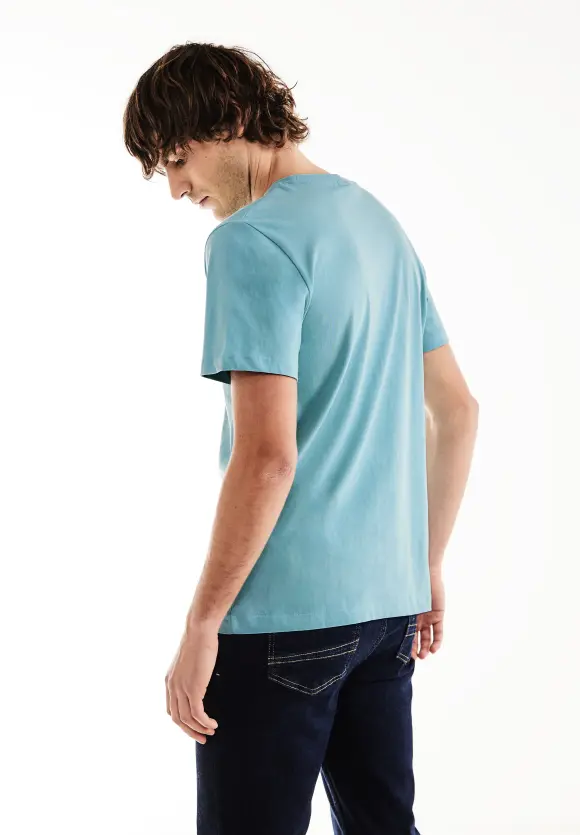 T-Shirt mit Brustprint - aurora turquoise