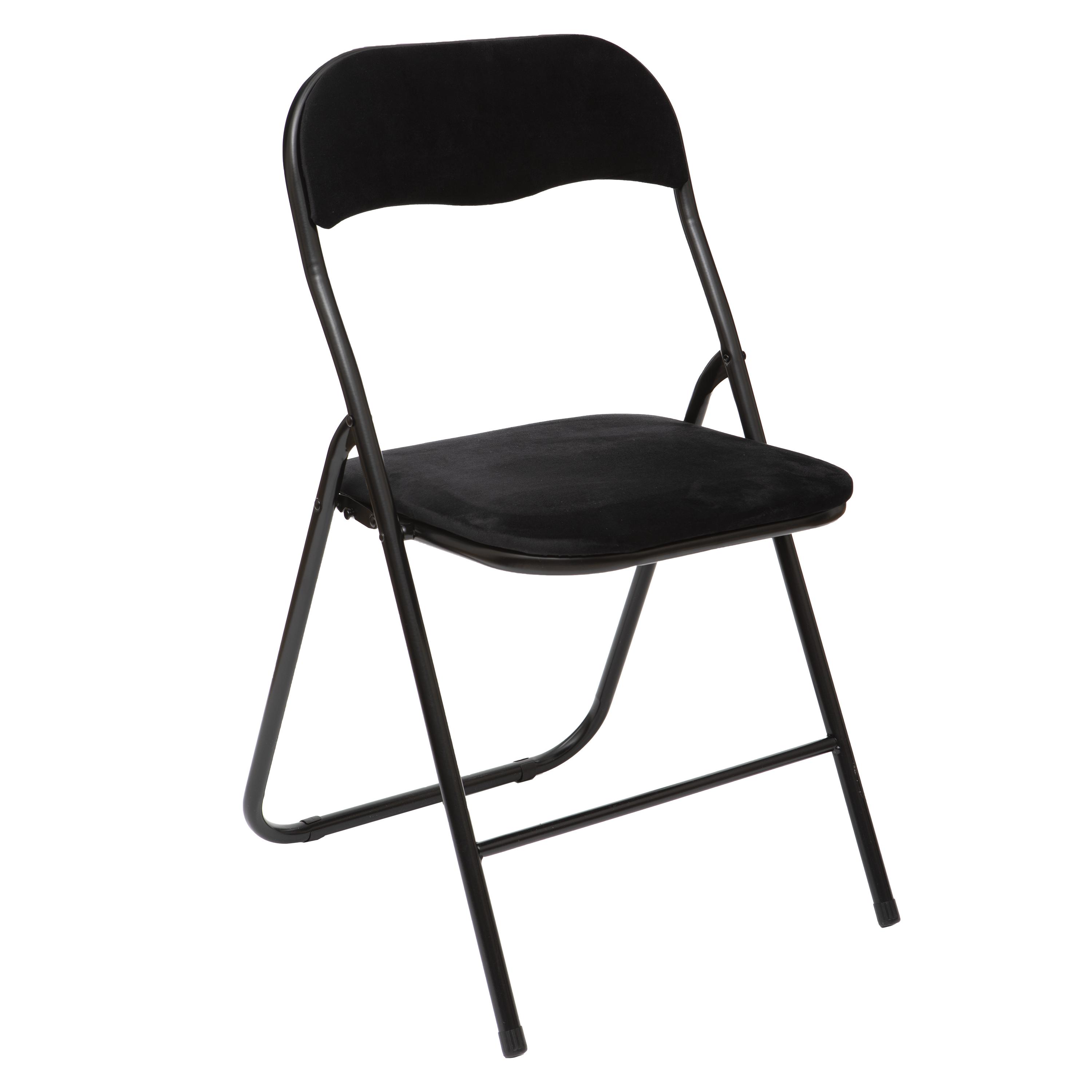 CHAISE PLIANTE VELOURS NOIR