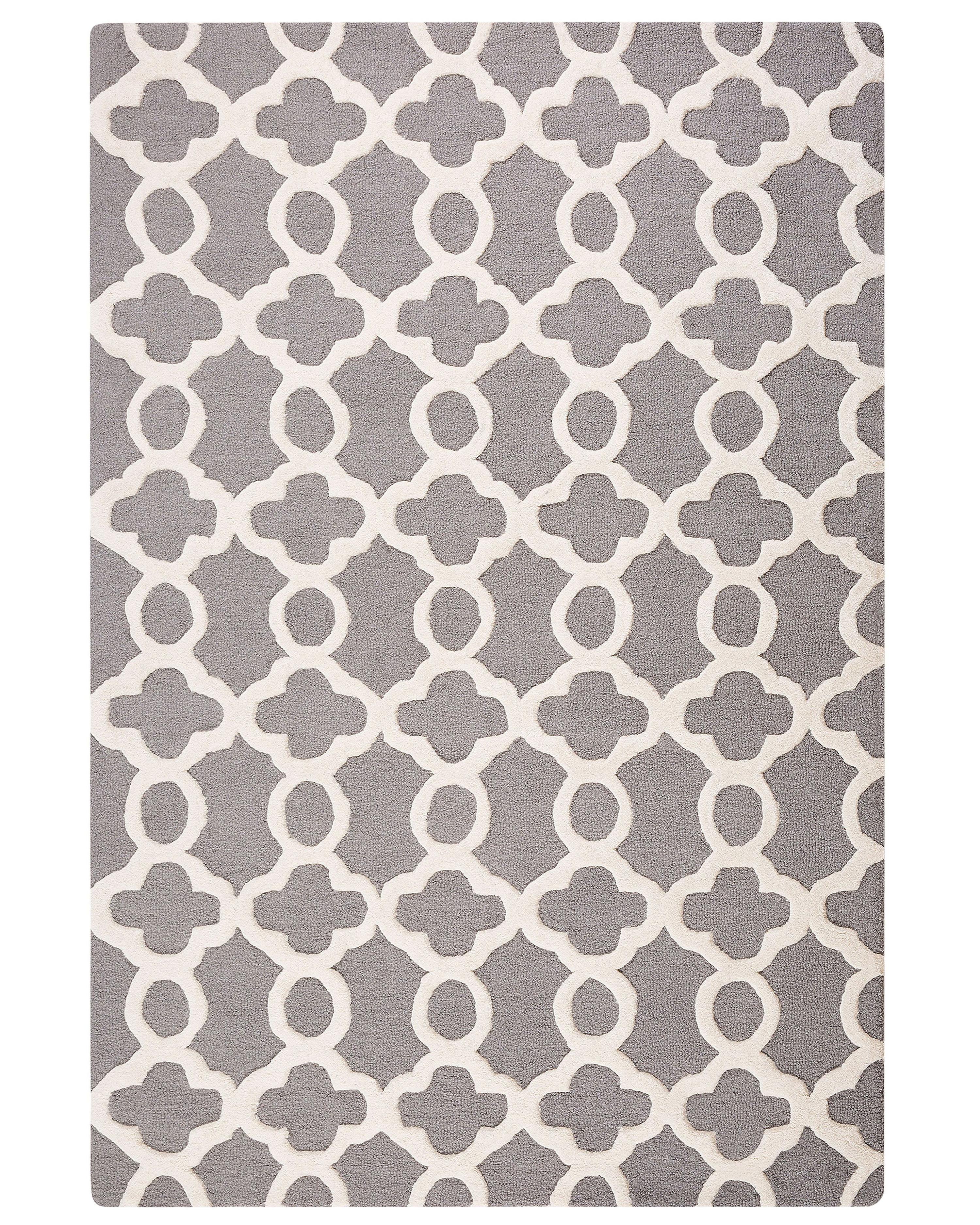 Vloerkleed ZILE Grijs 160 x 230 cm Wol