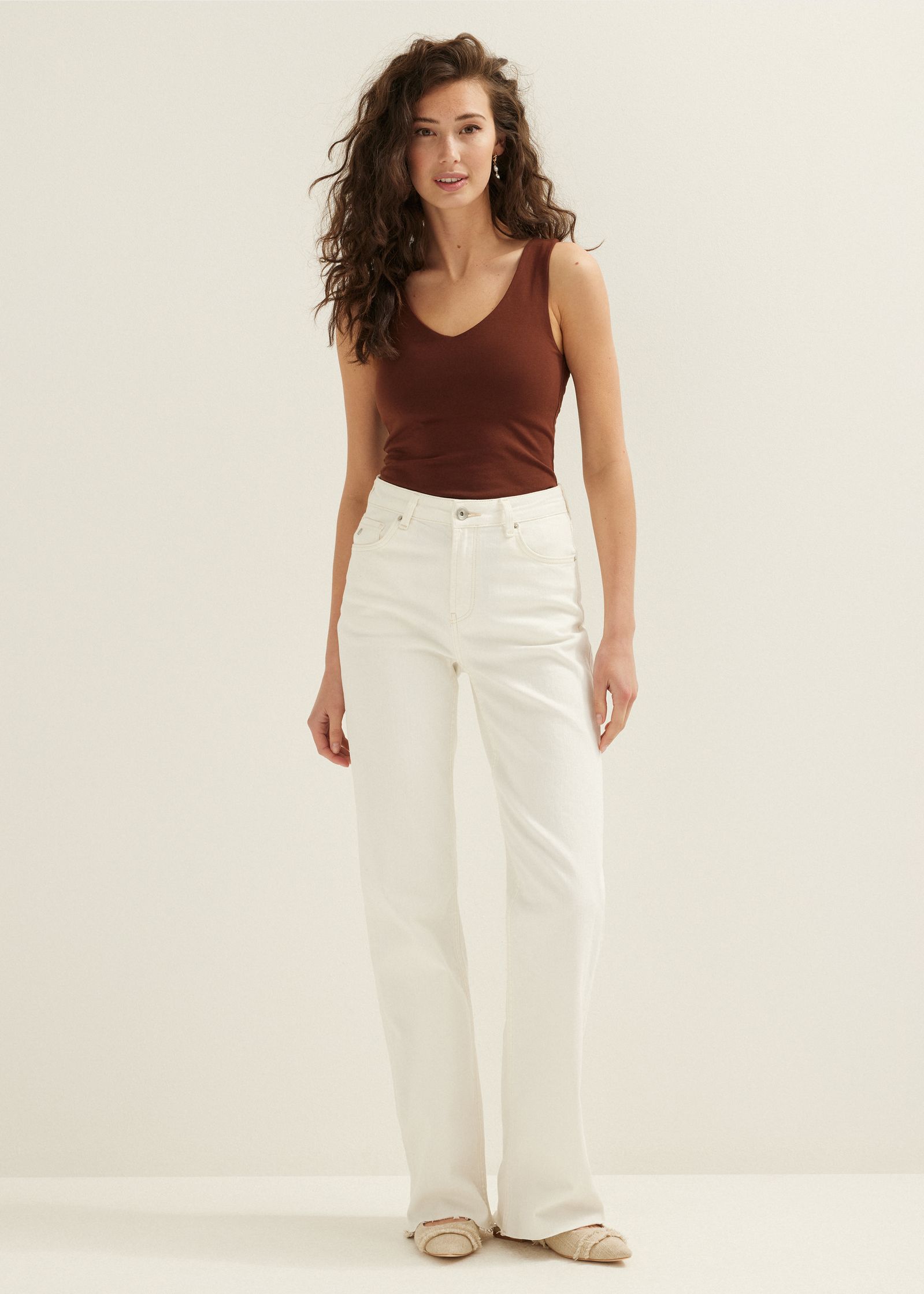Basic singlet met v-hals