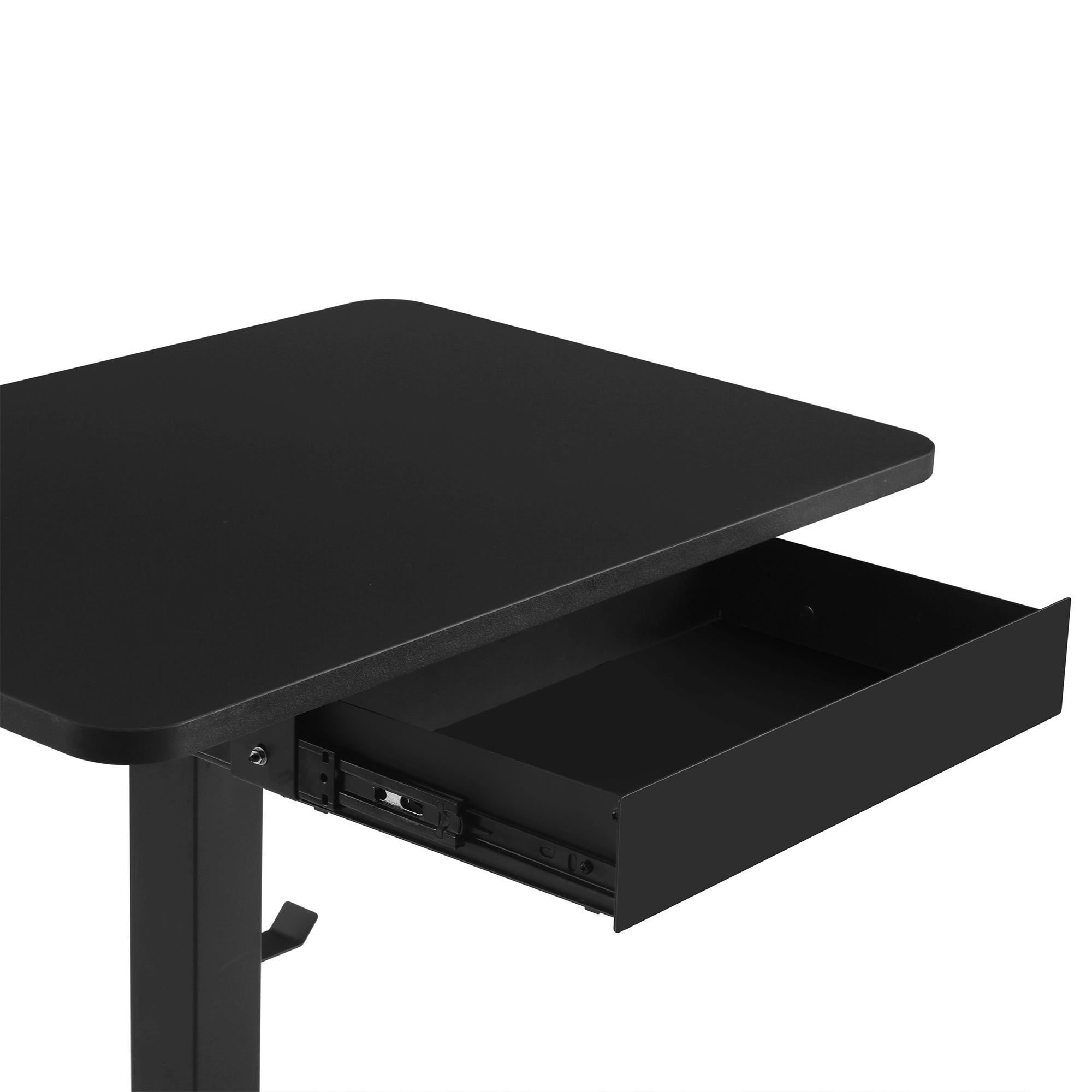 Makika Stehpult / Laptoptisch höhenverstellbar mit Rollen und Schublade in Schwarz