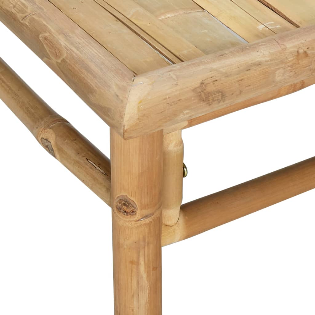 Salon de jardin meuble d'extérieur ensemble de mobilier 7 pièces avec coussins gris clair bambou