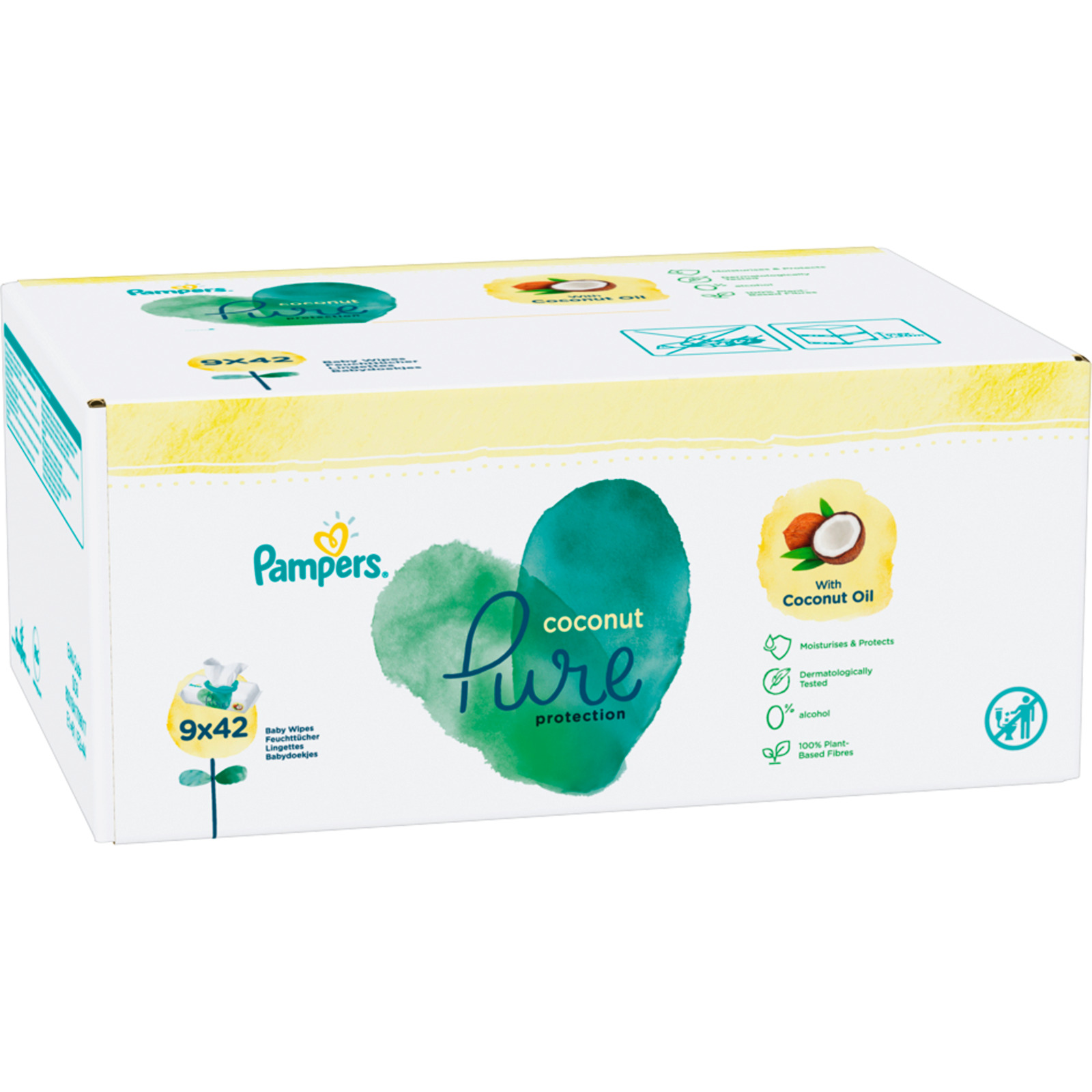 Pampers Feuchttücher Coconut 9 x 42 Stück