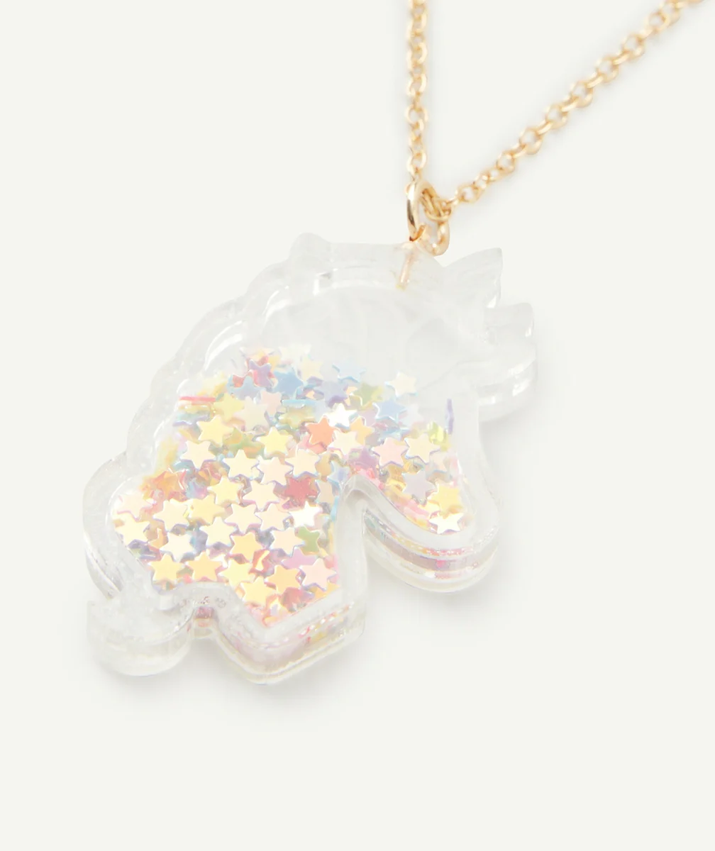 COLLIER FILLE COULEUR DORÉE AVEC LICORNE