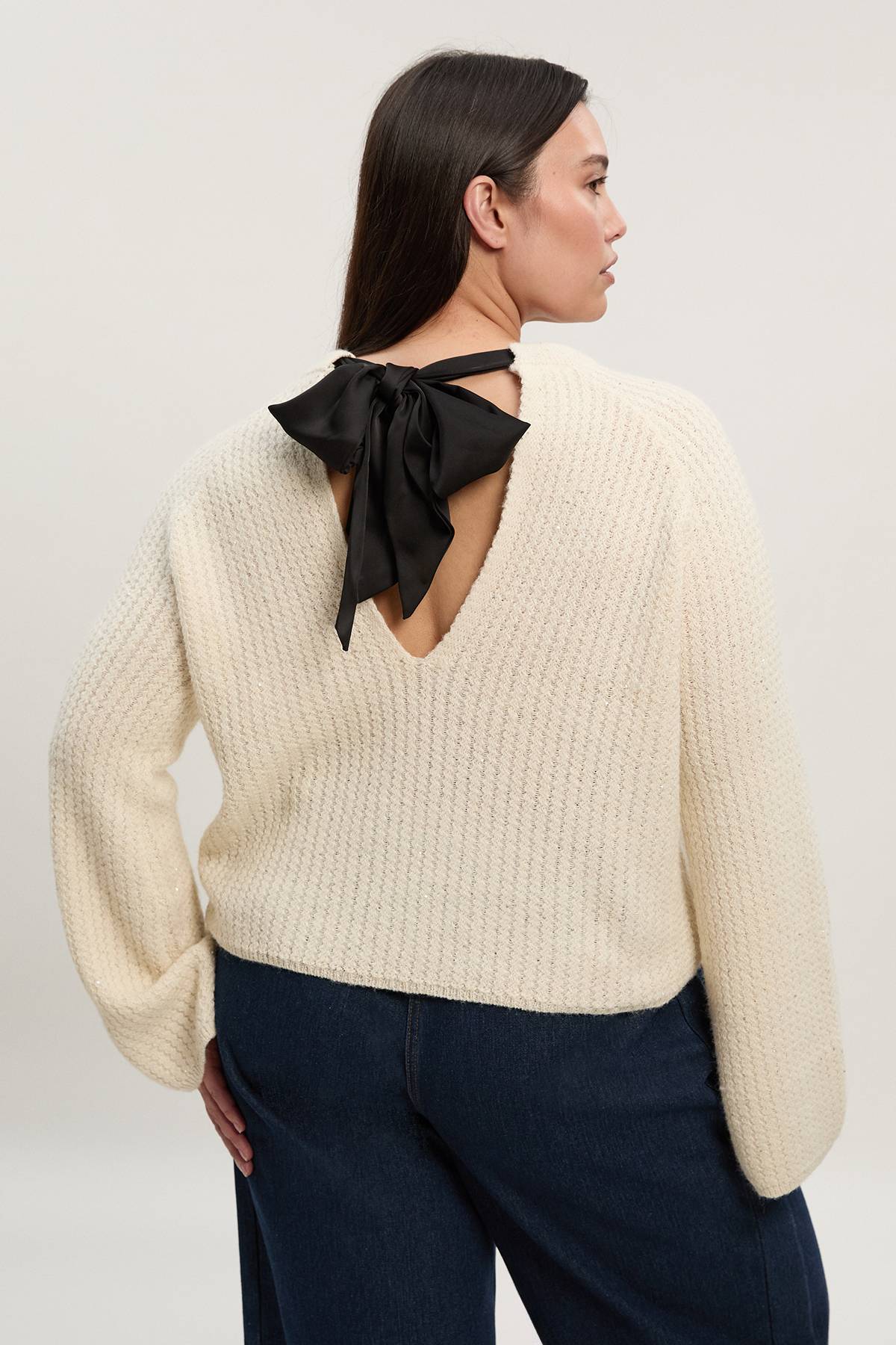 KarenMillen synthétiquell Grande Taille à Sequins Tricot avec Nœud