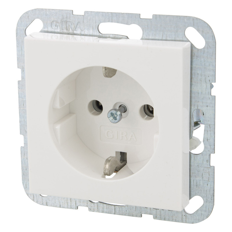 Gira System 55 wandcontactdoos RA inbouw Glanzend wit