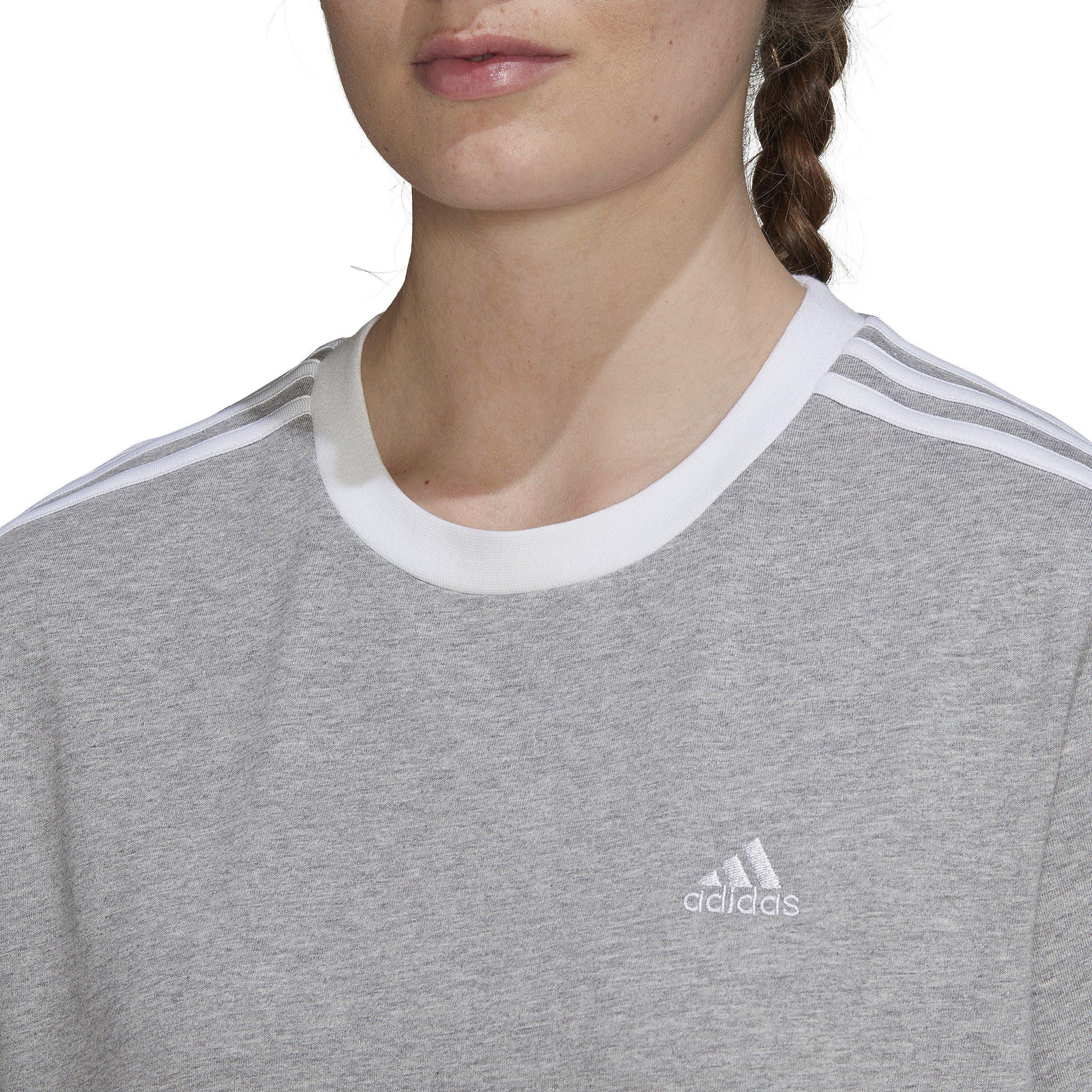 adidas Essentials 3 Stripe T-Shirt Womens