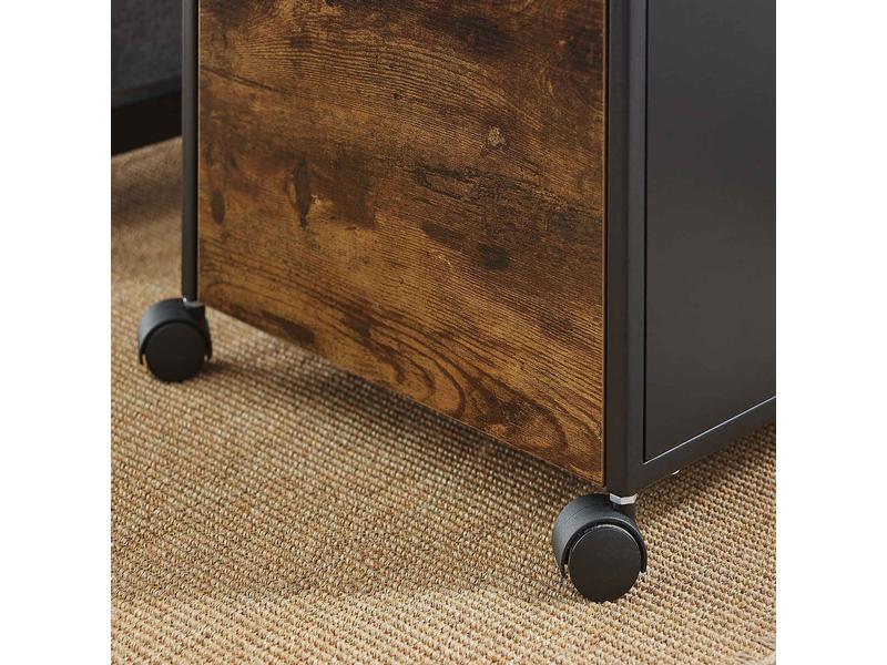 VASAGLE Multifunktionswagen mit 2 Schubladen 41 x 66 cm Büroschrank auf Rollen