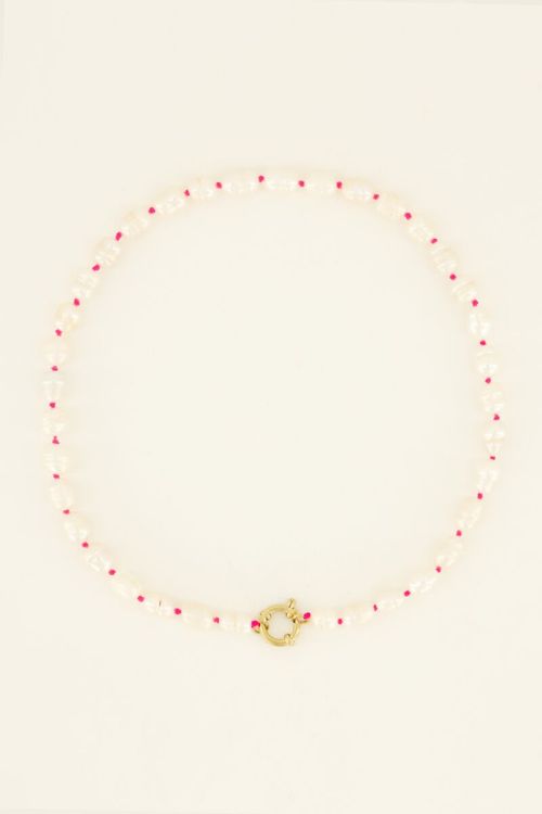 Casa fiore parel ketting roze