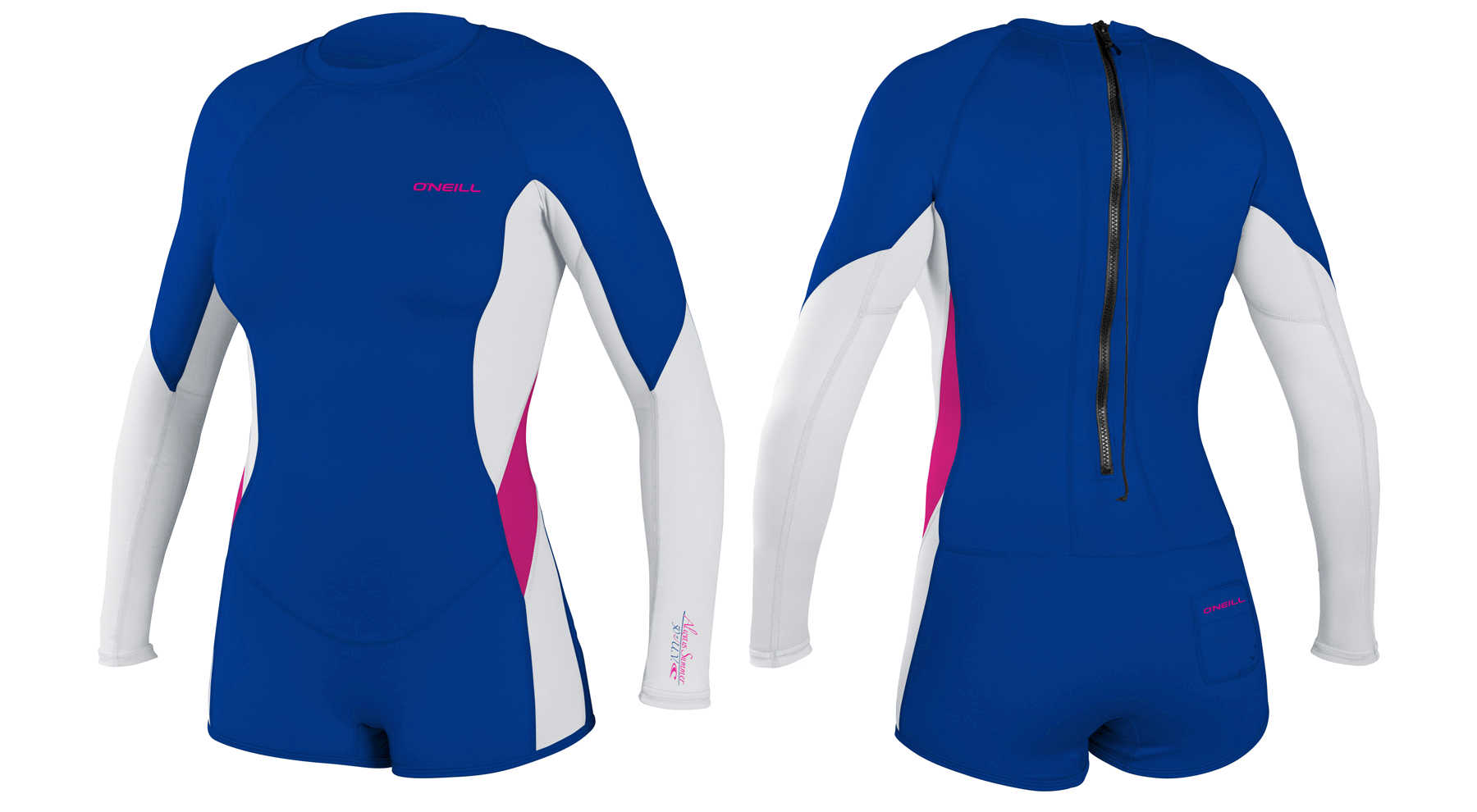 O'Neill WMS Skins Surf L/S Surf Suit Cobalt / White / Berry 6