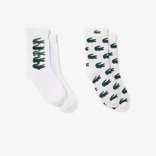 Lot de 2 paires de chaussettes à motif crocodile Chaussettes - Blanc - Lacoste - Enfant