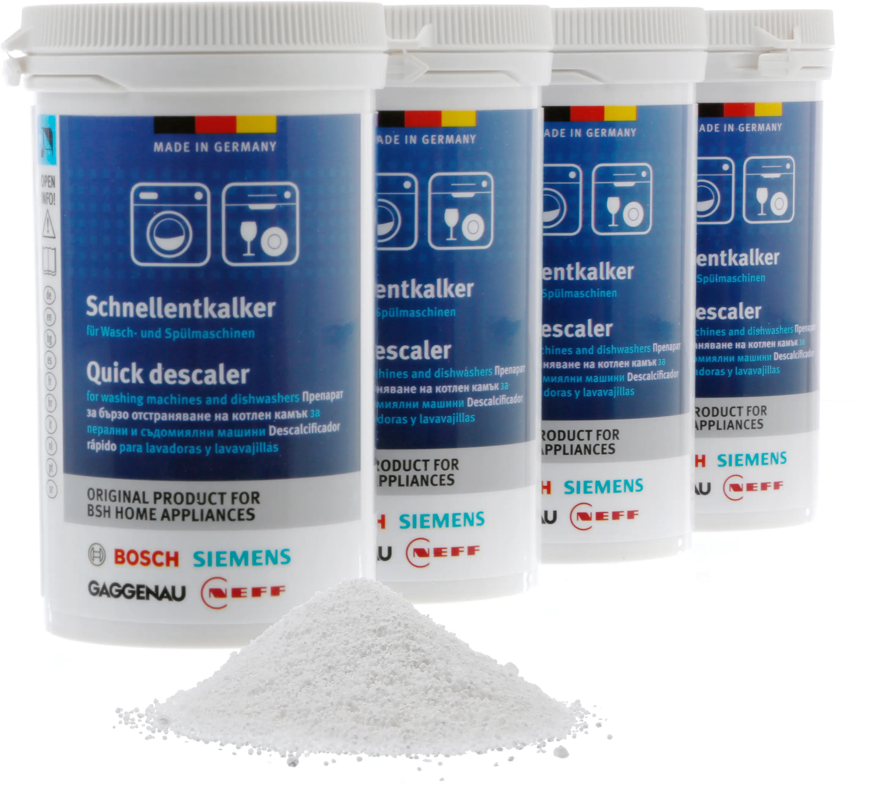 Snelle ontkalker geschikt voor wasmachines en vaatwassers - 4x 250 gram 00312525