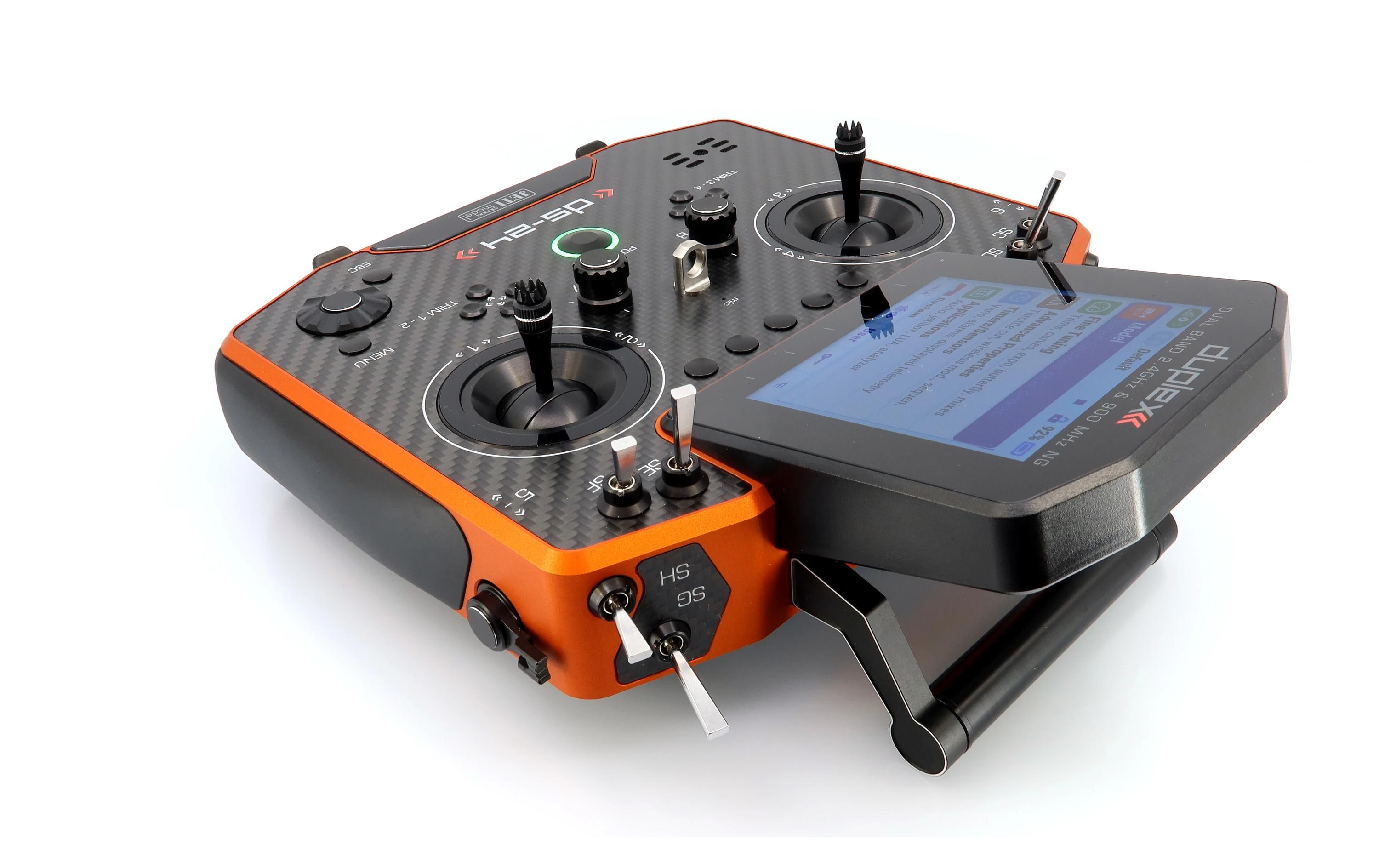 Fernsteuerung DS-24II Carbon Line Orange 24 Kanal, Duplex EX<br>Professioneller 24-Kanal-Sender mit Geber auf Rückseite und Carbon-Frontplatte
