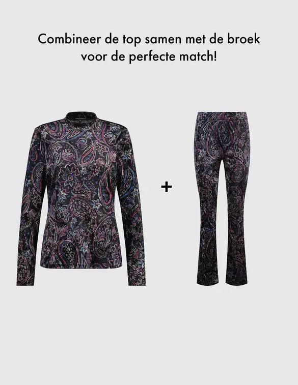 Tramontana T-shirt Velvet paisley print C08-10-401