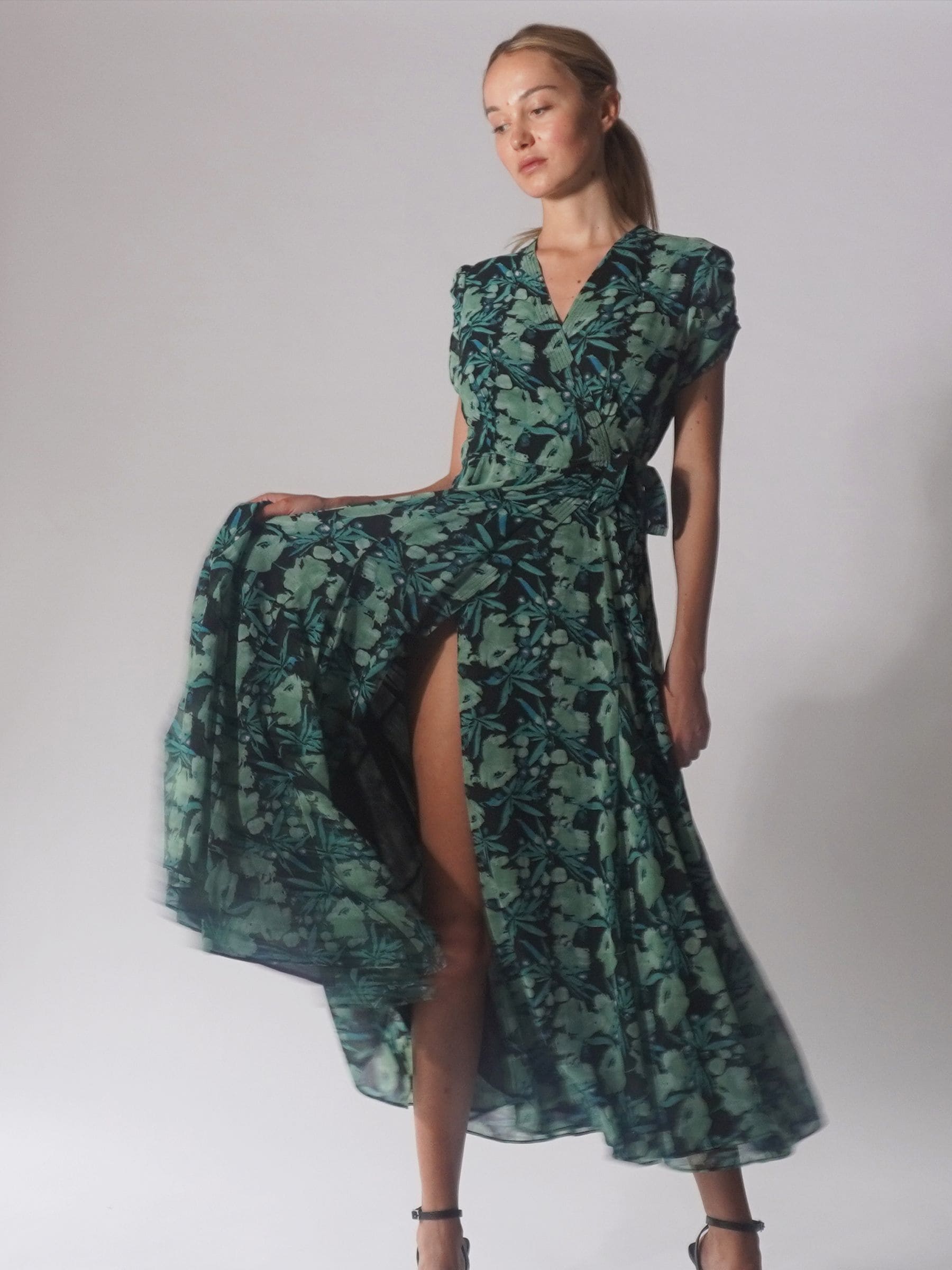 Groen - Religion Delight Wrap Dress With Full Skirt