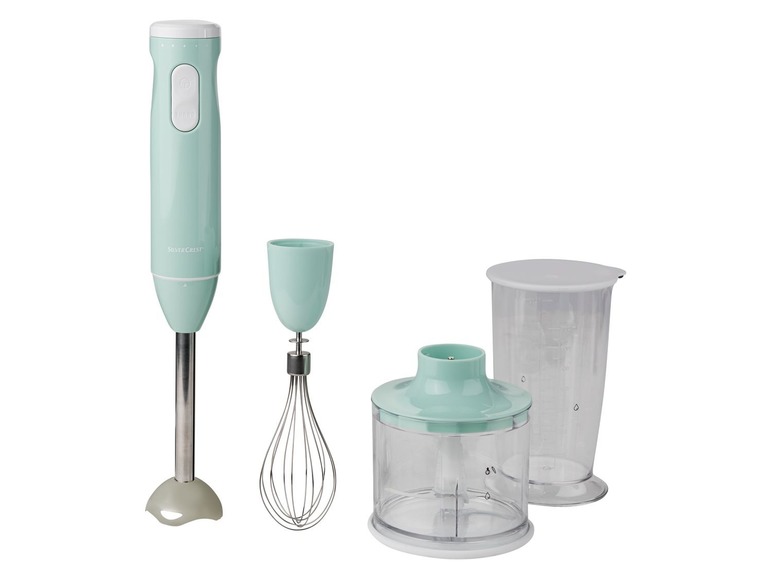 SILVERCREST® staafmixerset, 5-delig, 600 watt, met edelstalen opzetstukken, maatbeker