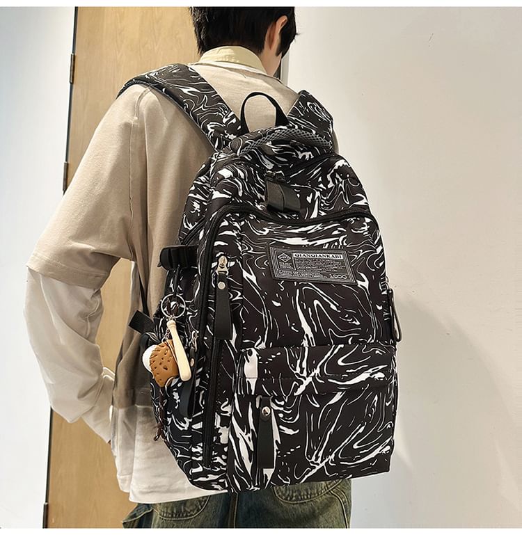 Hikuozy - Nylon rugzak met patroonprint