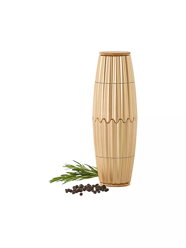 AD HOC Salz- und Pfeffermühle 19,5cm MagTwo Gold / Bambus gold