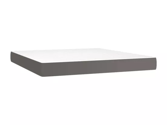 Sommier tapissier et matelas et LED Gris 180x200 cm Similicuir