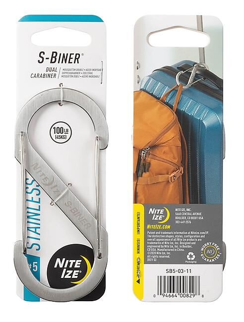 NITE IZE - DOUBLE MOUSQUETON S-BINER N5 ACIER