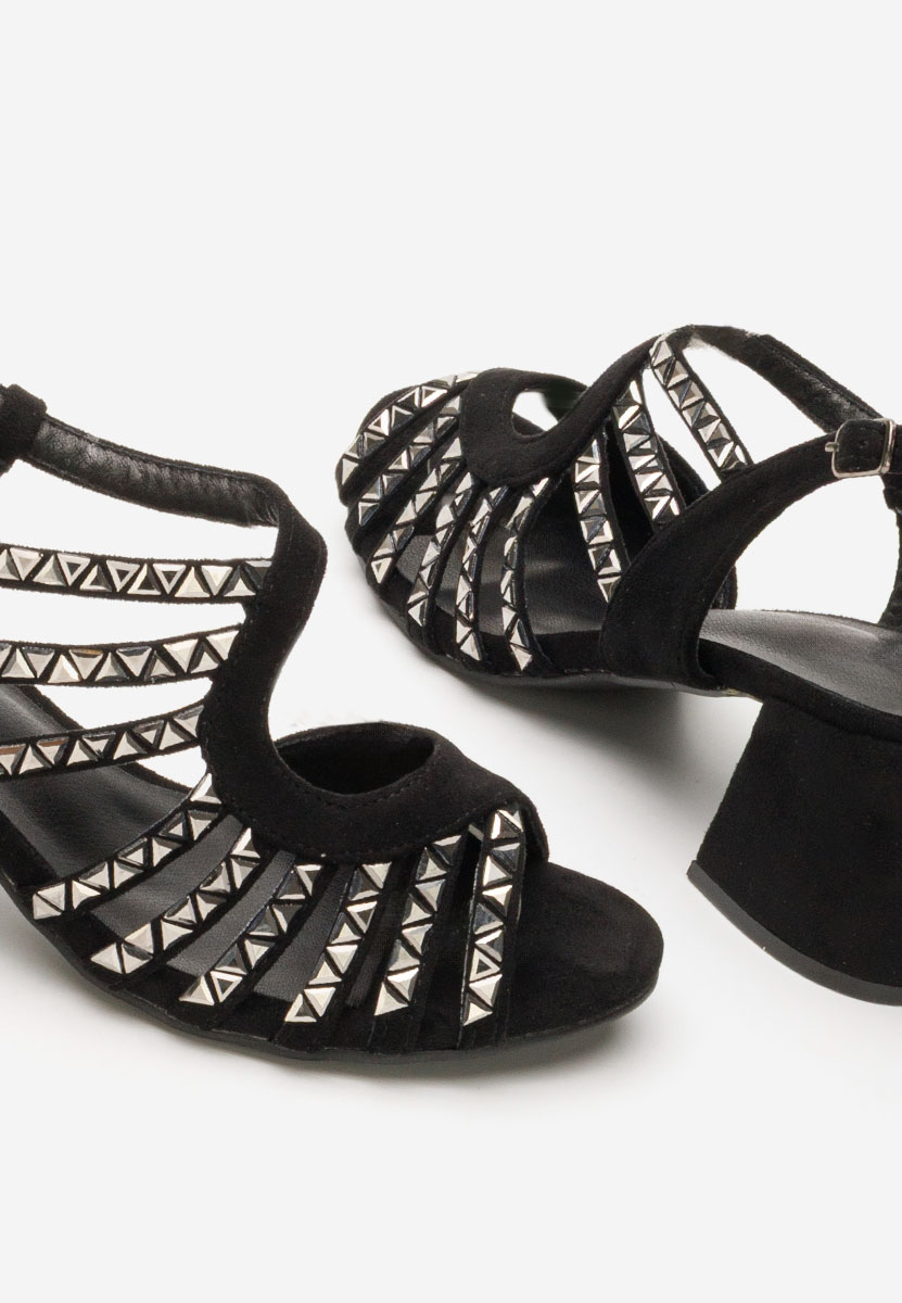 Sandales à talon épais noires Margarita