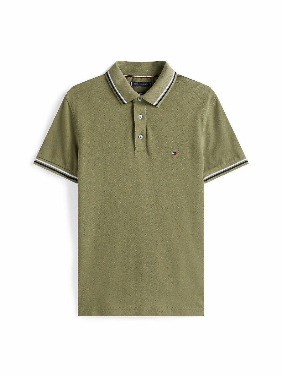 TOMMY HILFIGER<br>Camisa polo slim com gola de 3 botões