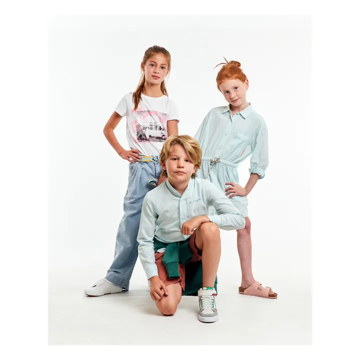 AO76 Robe Rayures Chloe | Bleu ciel
