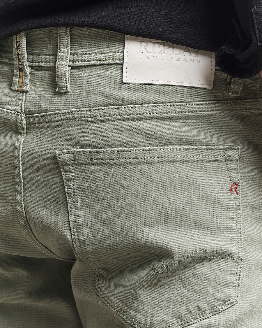 Replay RBJ981 Stretch Denim Shorts Light Sage Green