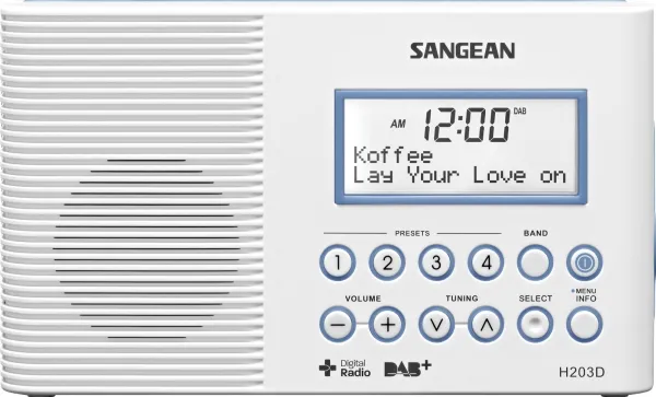 Sangean-H203D - DAB bærbar radio - 2 Watt - hvid