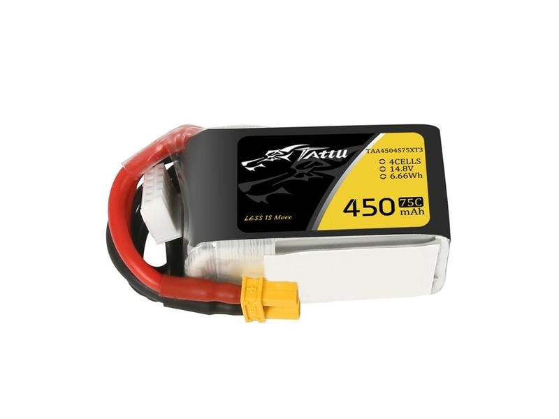 Tattu RC-Akku LiPo 450 mAh 14.8 V 75C Softcase 4S LiPo-Akku für Flugmodelle mit XT30 Stecker
