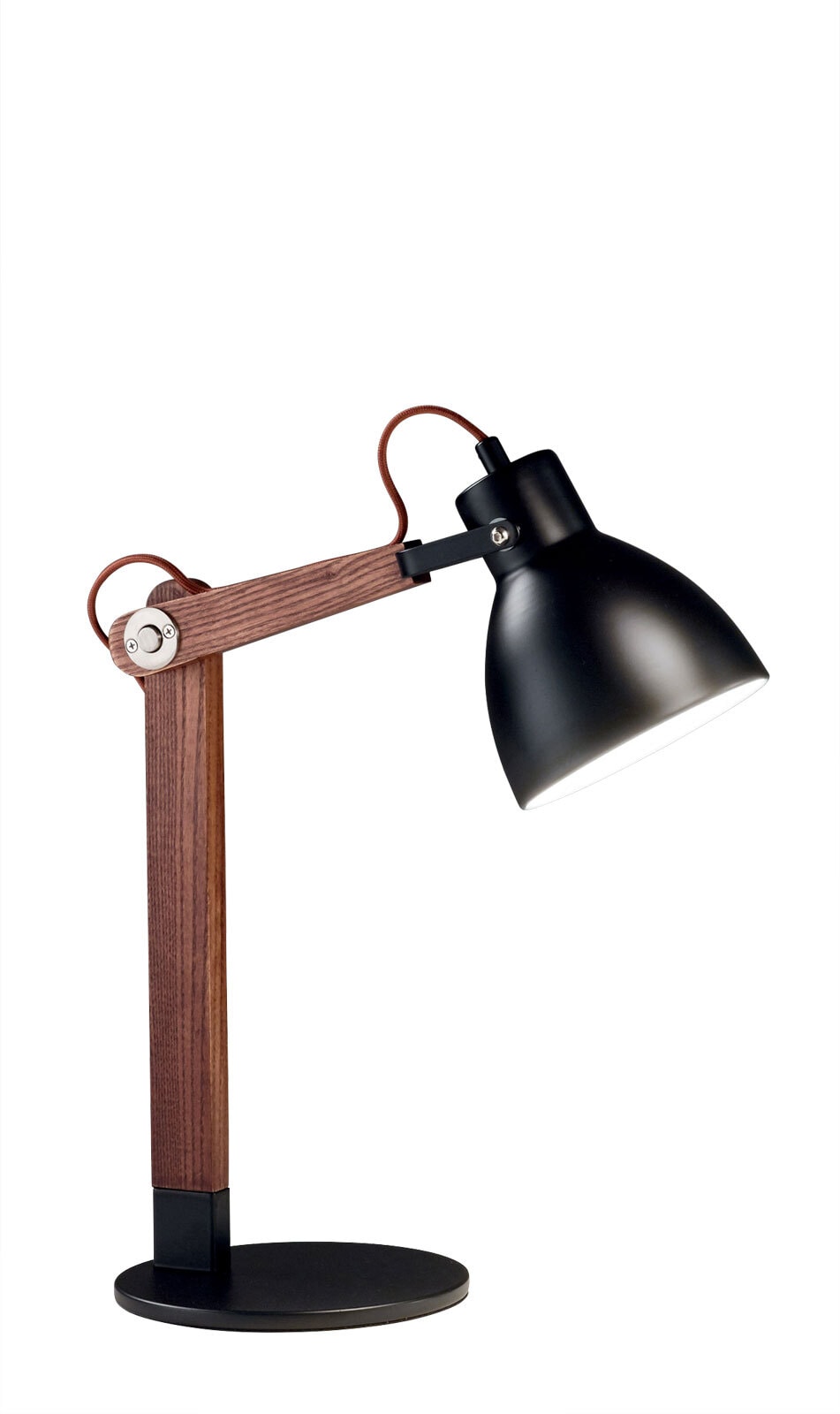 FABAS LUCE Retrofit Schreibtischlampe SVEVA Walnuss