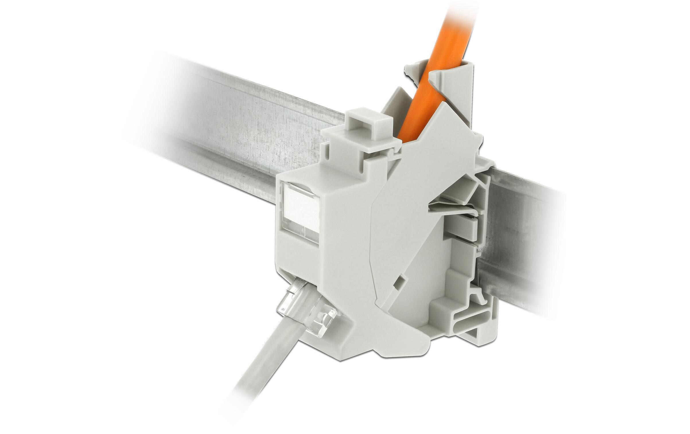 Hutschienenhalter Keystone mit StaubschutzHalterung für Hutschienen mit Staubschutz
