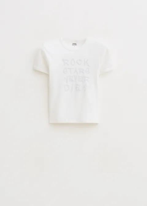 T-shirt met print rockstars wit (WIT)