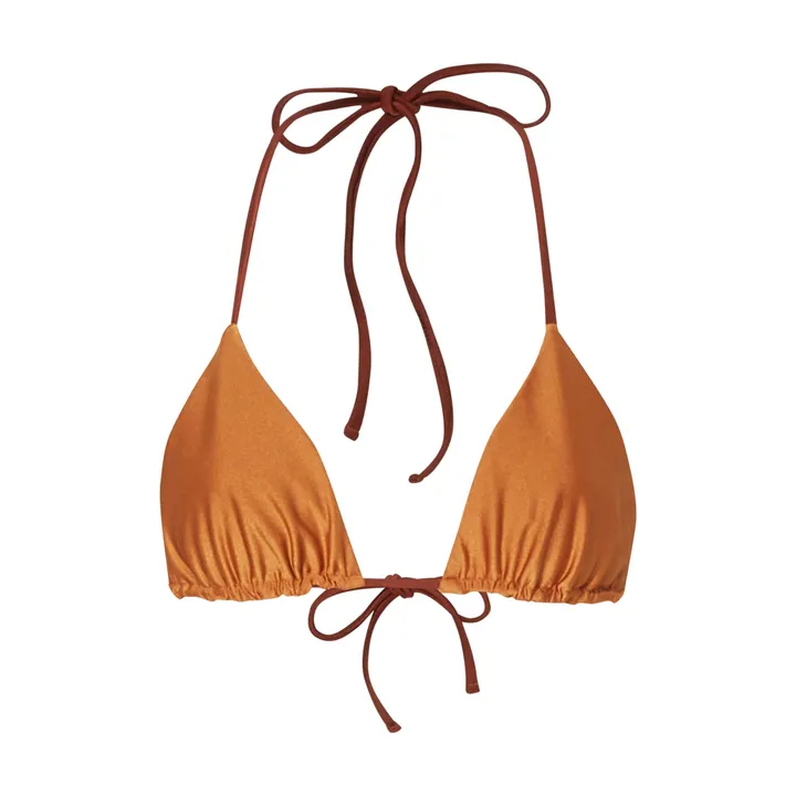 Alma Deia Haut de Maillot de Bain Triangle Réversible | Cuivre