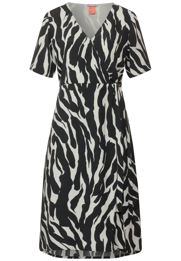 Wrap Zebraprint Kleid - Black