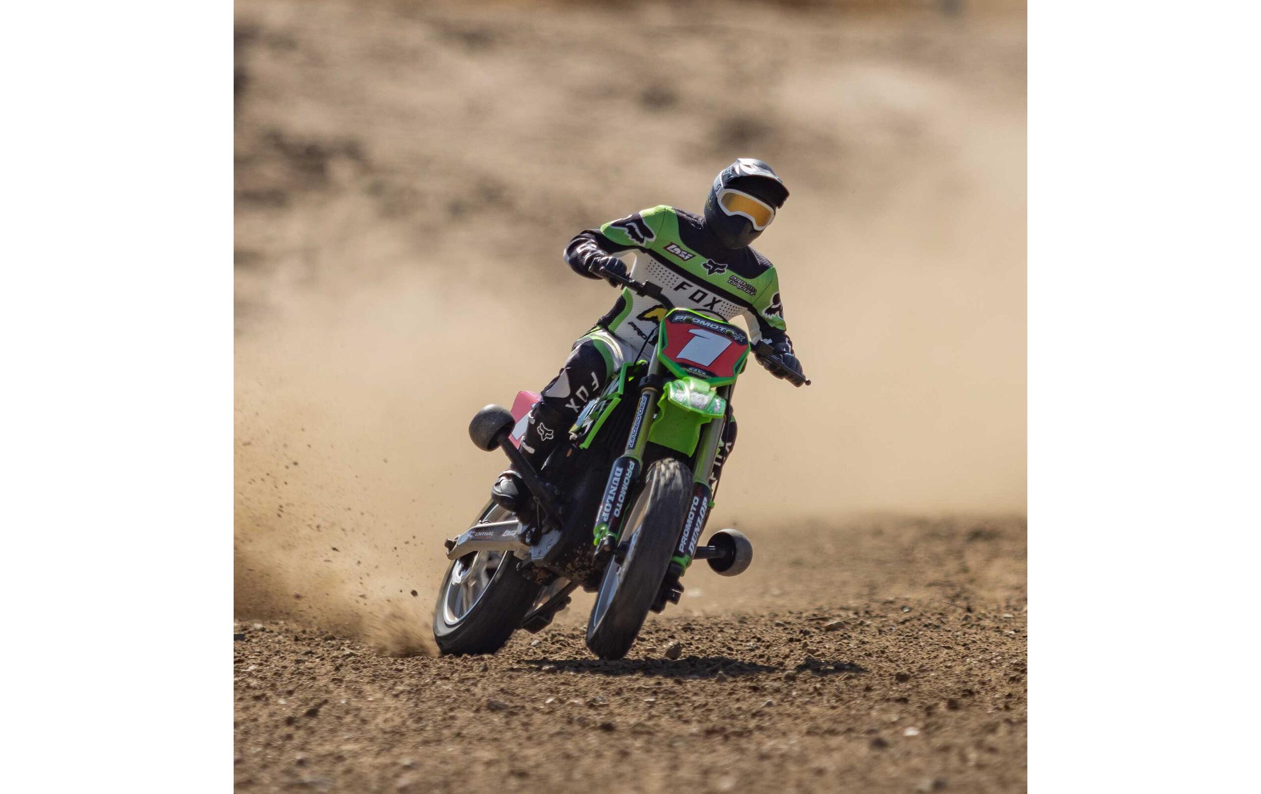 Motorrad Promoto MX Grün, RTR, 1:4<br>Leistungsstarkes RC Motocross Bike