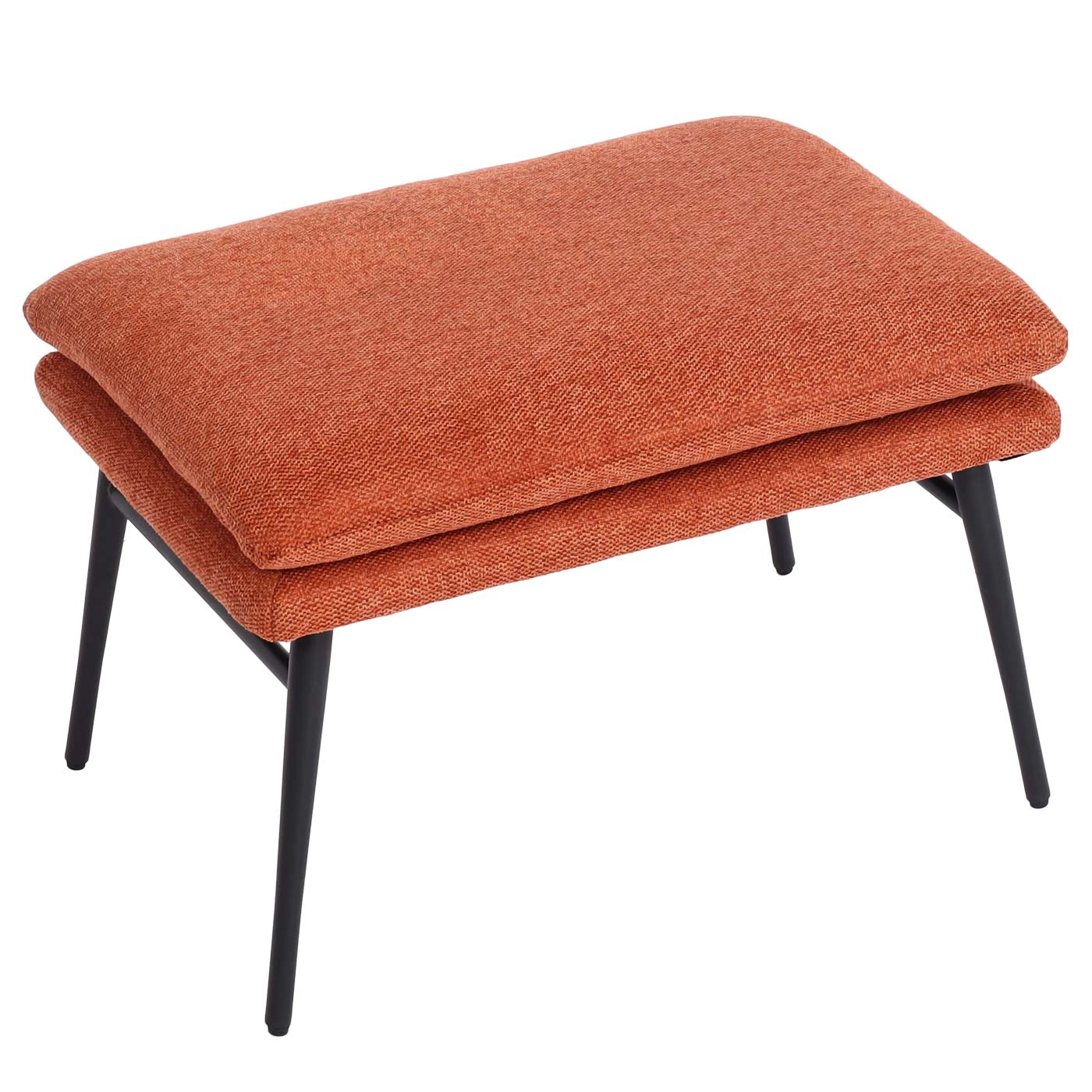 Hocker MCW-L62, Sitzhocker Fußablage Ottomane Polsterhocker, 38x56x40cm Stoff/Textil ~ terracotta-braun