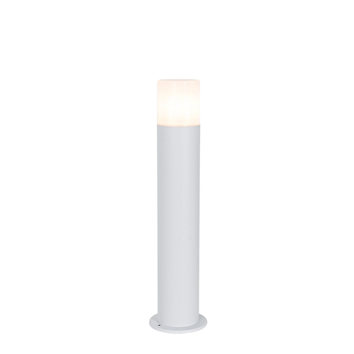 Staande buitenlamp wit met opaal witte kap 50 cm - Odense