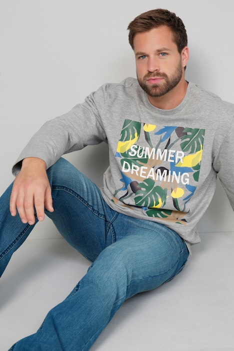 John F. Gee Sweatshirt, Palmenblätterdruck, Rundhals, bis 72/74