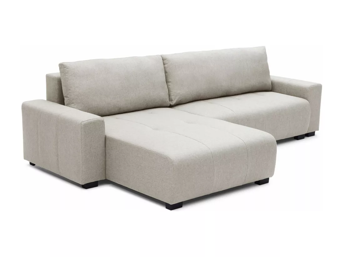 Canapé d'angle convertible élégant Malone Tissu Beige