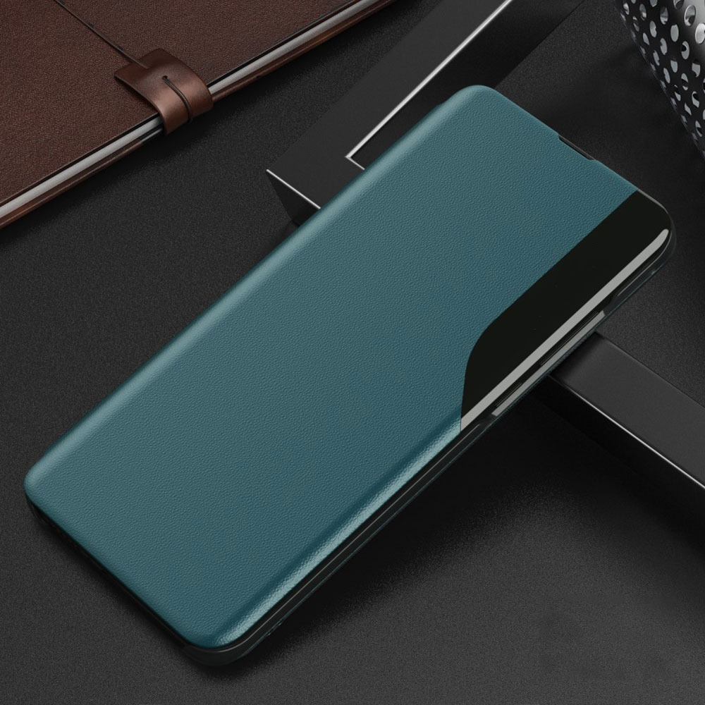 Samsung Galaxy S21 FE 5G Leder Hülle Small Window View Flip Case - Dunkelblau