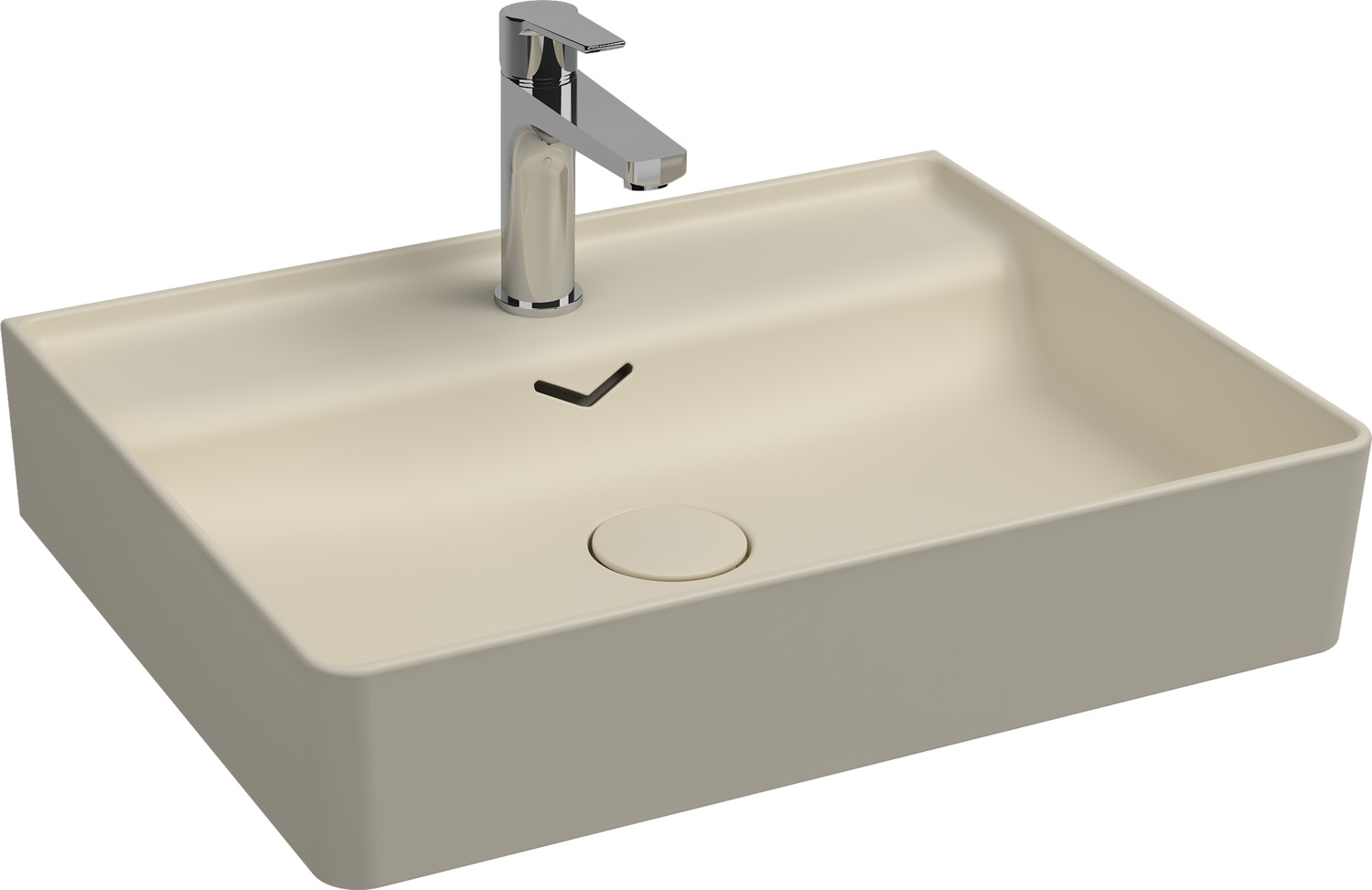 Isvea Vea opbouw wastafel met kraangat 60cm ivoor