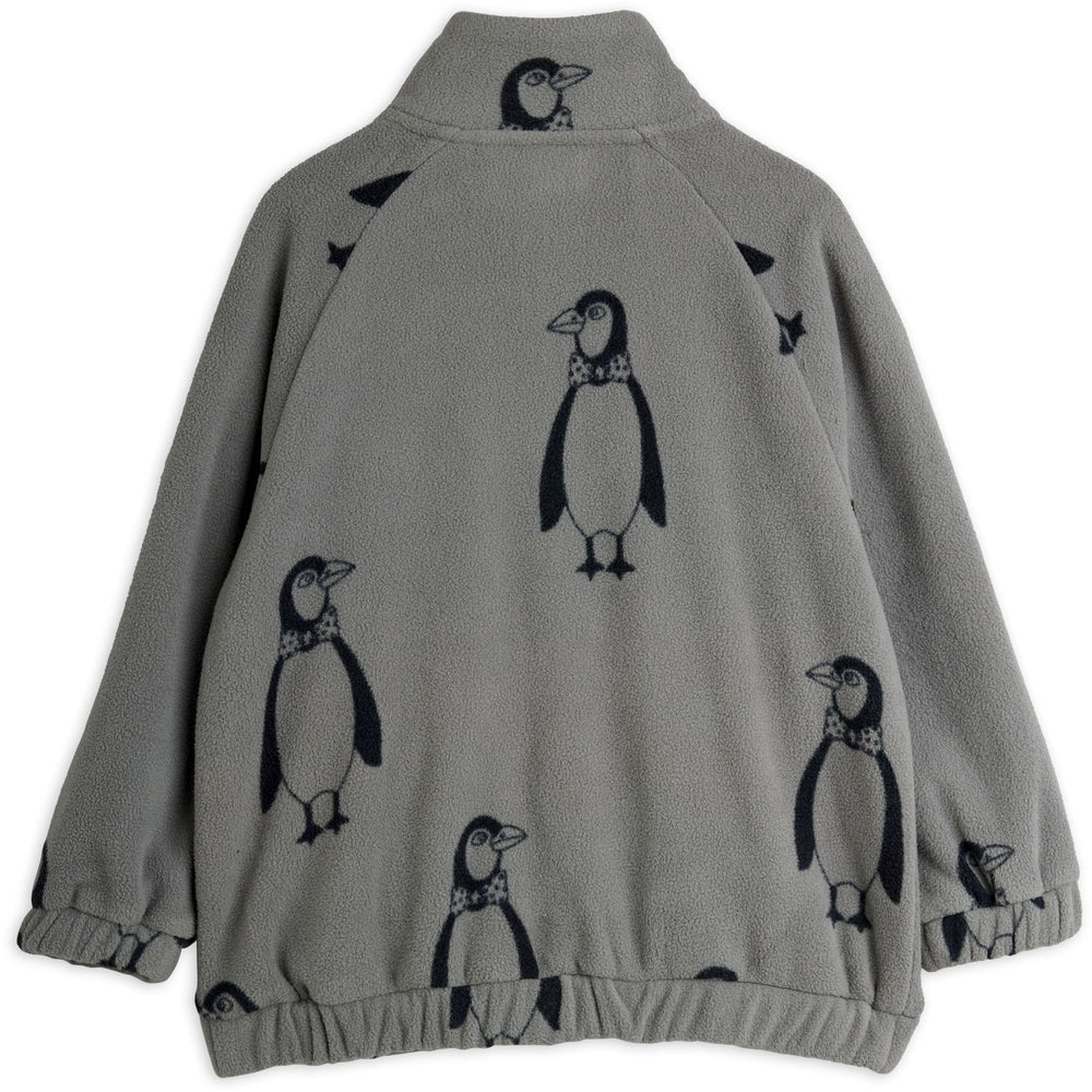 Køb Mini Rodini Grey Penguin AOP Fleece Jakke