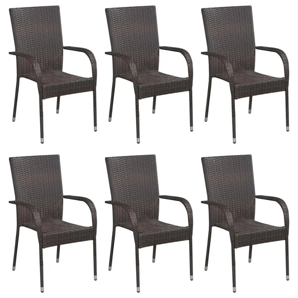 vidaXL - Eetset - Bruin - Poly rattan