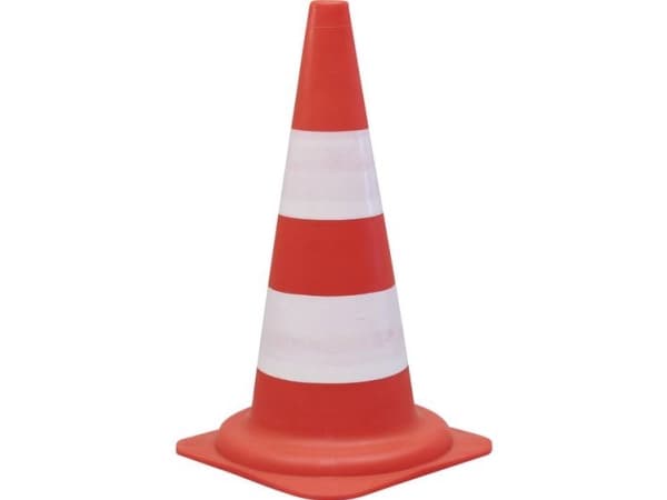 Afmærkningskegle Viso, 49 cm, rød/hvid, klasse 1