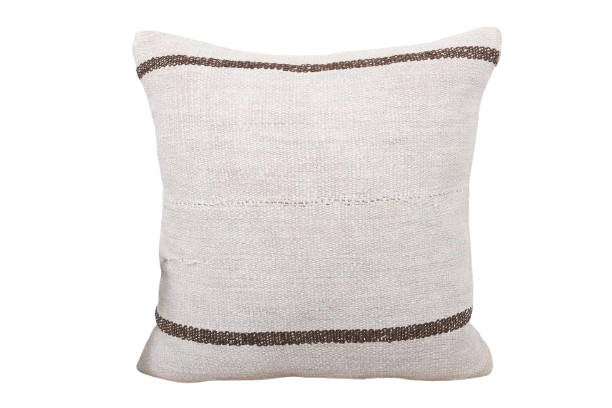 Kussen Kelim Vintage natural brown stripe 50x50