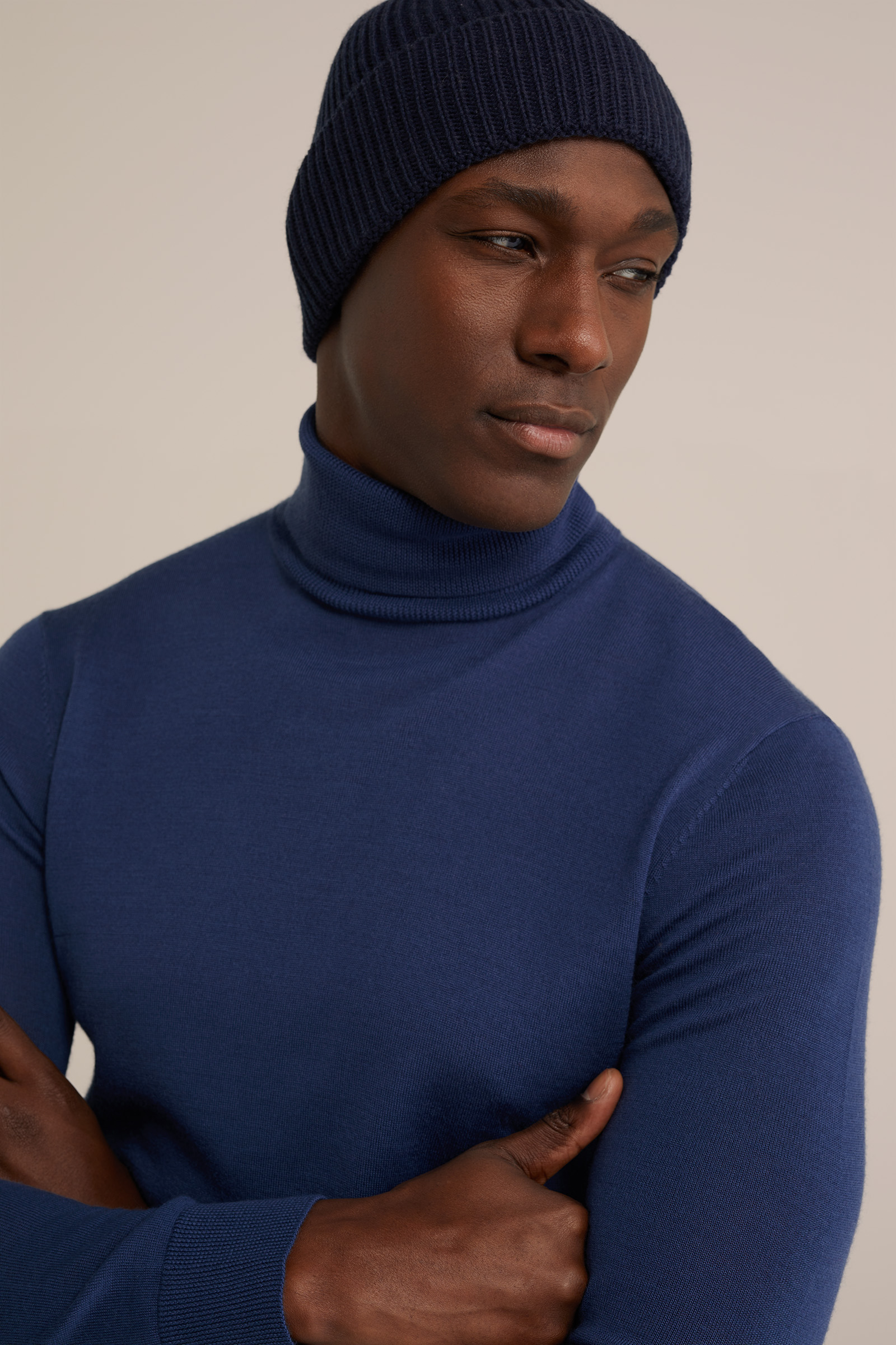 coltrui van merinowol WE Fashion Kobaltblauw