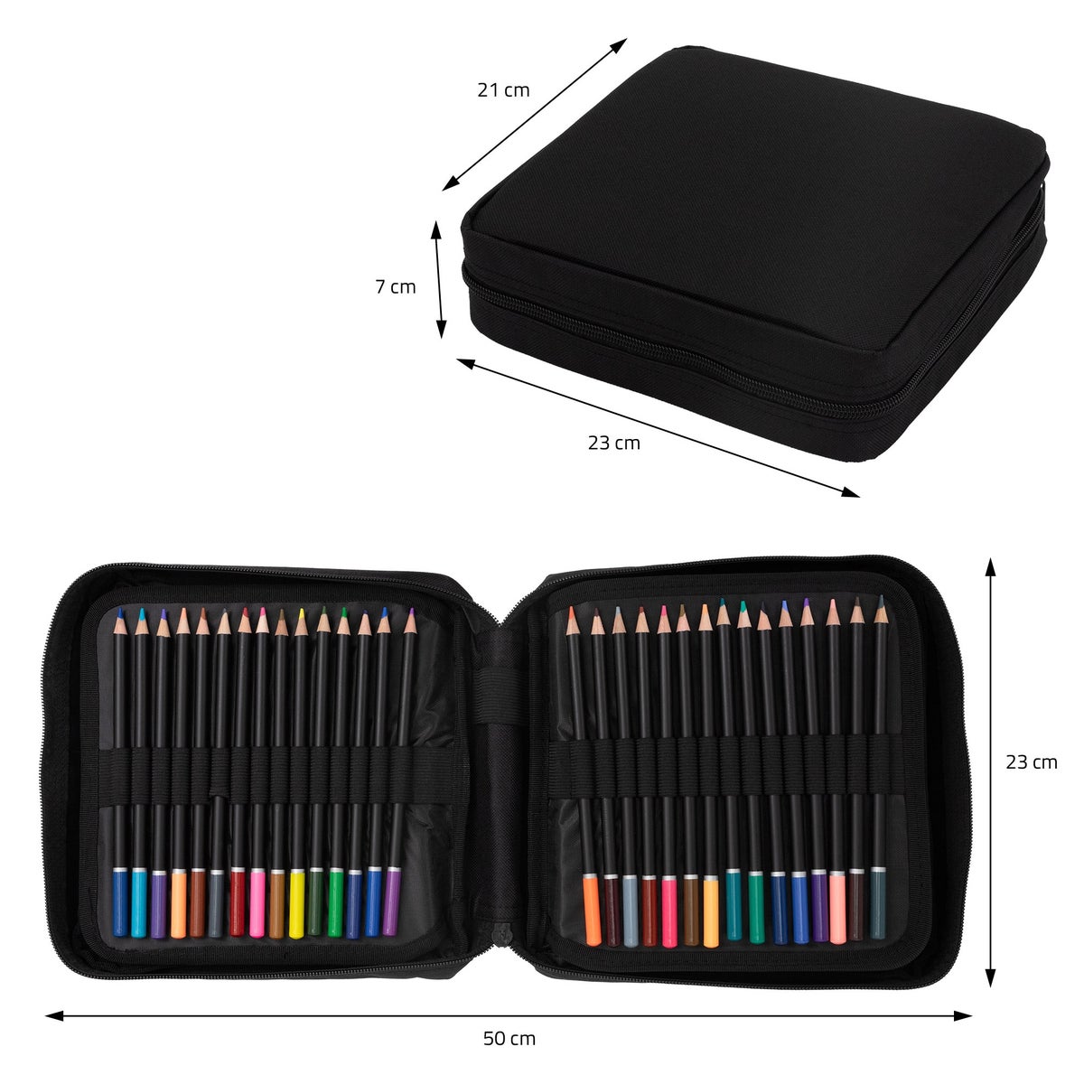 ECD Germany 120 kleurpotlodenset voor kinderen en volwassenen, zachte kern, professionele tekenset in etui met rits, kleurpotloden om te tekenen en kleuren, tekenpotloden